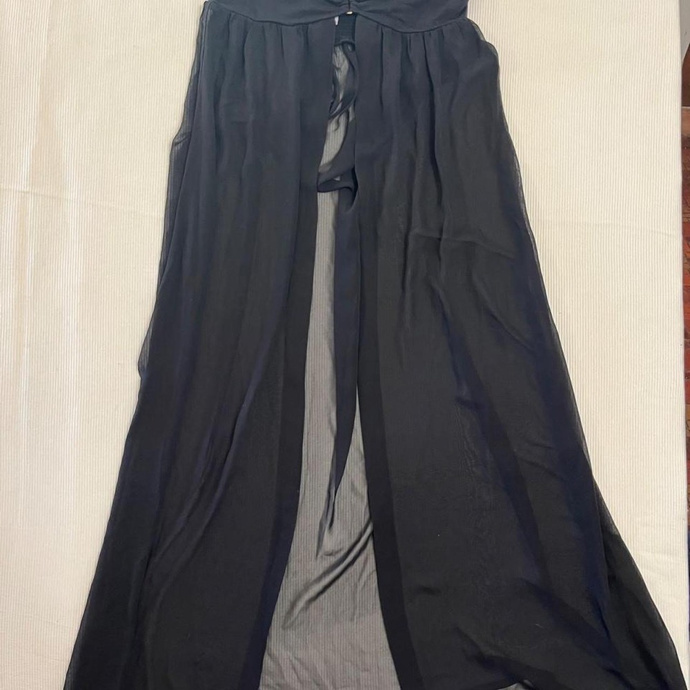 BONGO Black Sheer Halter Maxi Cover-Up Dress 2010s Tumblr-era beach/pool